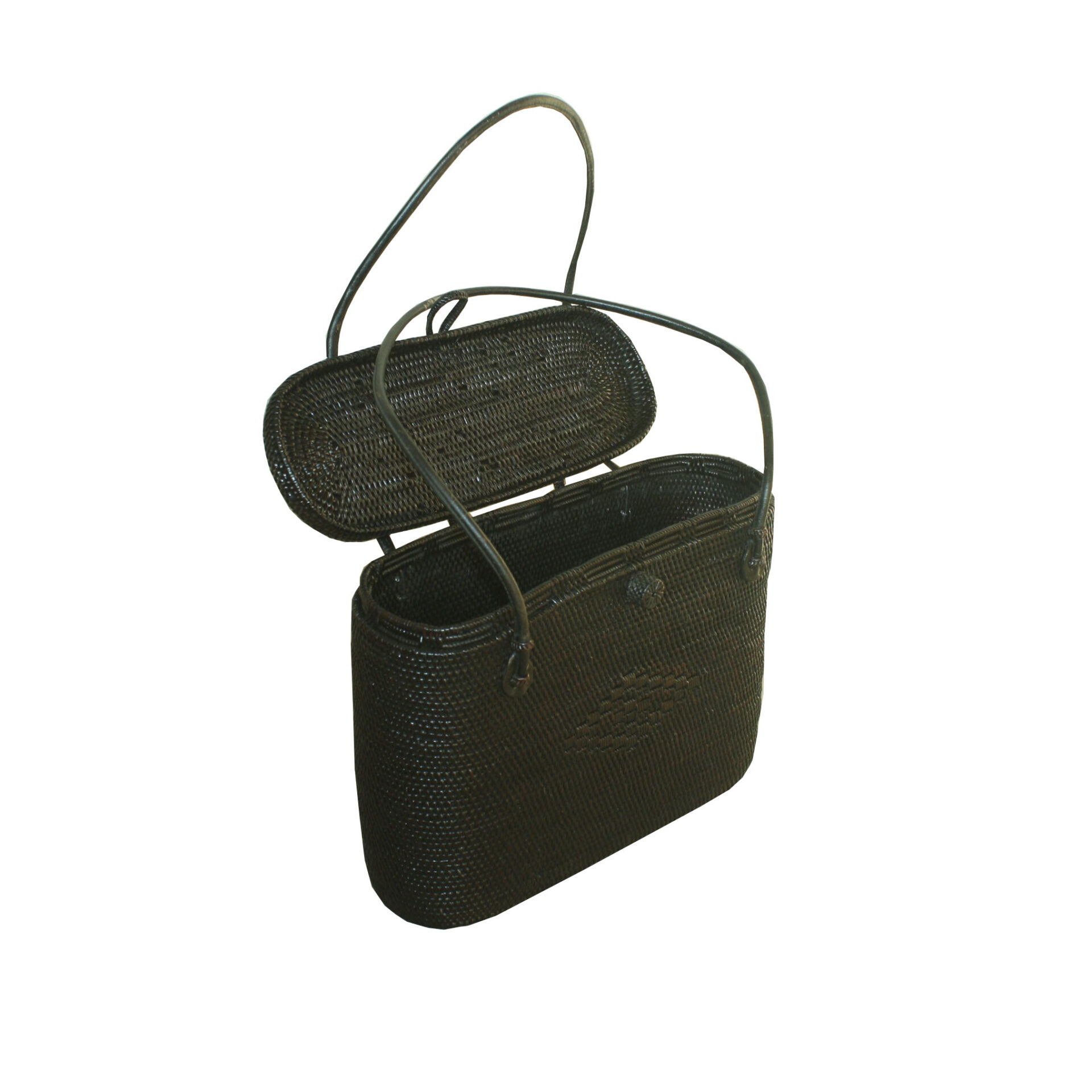 VALENTYNO-HOME-ATA-BLACK-HANDBAG-RATTAN-CODE-NO-37