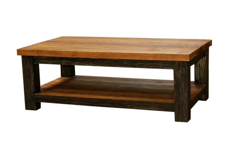 Coffee Table Shelves Top 5cm Rustic - Old Teak